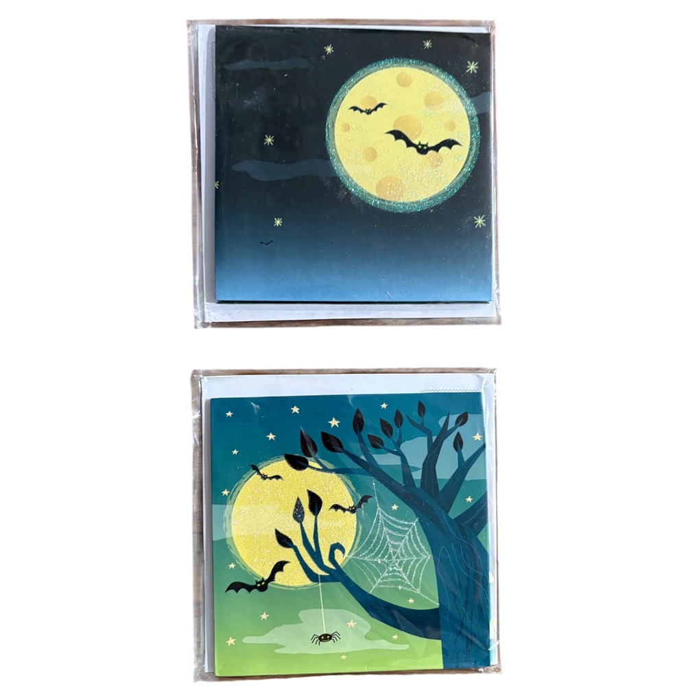 2 Halloween‎ Greeting Cards Haunted Tree Mummy Kitty Bats New Treasures Pop-Up